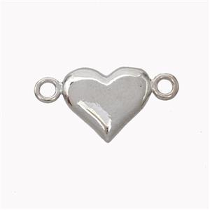 Copper Heart Connector Platinum Plated, approx 9.5-11mm [FN45324]