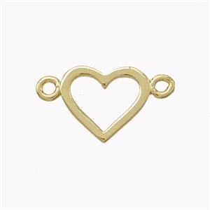 Copper Heart Connector Gold Plated, approx 10-11.5mm [FN45329]