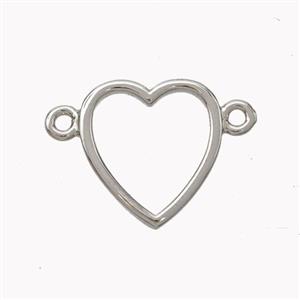 Copper Heart Connector Platinum Plated, approx 13mm [FN45330]