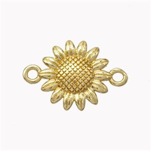 Copper Sunflower Connector Gold Plated, approx 12mm [FN45333]