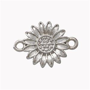 Copper Sunflower Connector Platinum Plated, approx 14mm [FN45334]