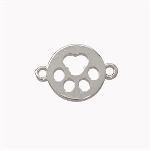 Copper Paws Connector Platinum Plated, approx 12mm [FN45336]