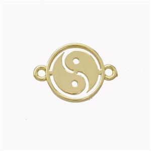 Copper Taichi Connector Yinyang Gold Plated, approx 12mm [FN45339]