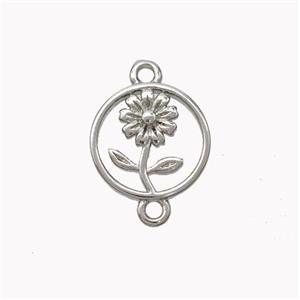 Copper Flower Connector Platinum Plated, approx 12mm [FN45344]