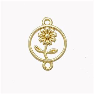 Copper Flower Connector Gold Plated, approx 12mm [FN45345]
