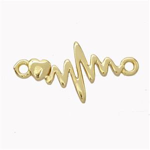 Cardiogram Charms Copper Connector Gold Plated, approx 10-17mm [FN45349]