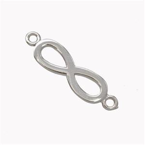Copper Infinity Connector Platinum Plated, approx 6-19mm [FN45350]