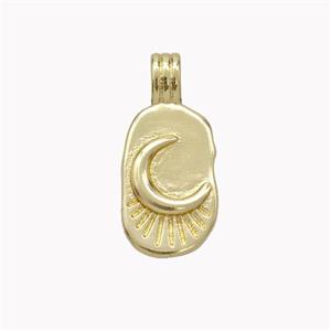Copper Moon Pendant Gold Plated, approx 10-16mm [FN45358]