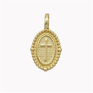 Copper Cross Pendant Gold Plated, approx 11-14mm [FN45361]