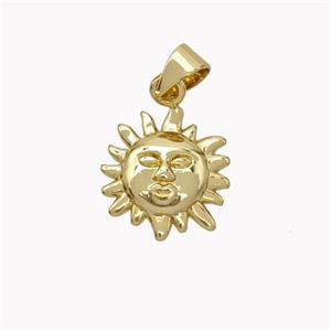Copper Sun Pendant Gold Plated, approx 13mm [FN45364]