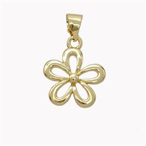Copper Flower Pendant Gold Plated, approx 14mm [FN45365]