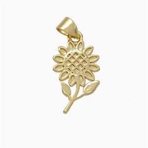 Copper Sunflower Pendant Gold Plated, approx 11-18mm [FN45367]