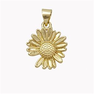 Copper Sunflower Pendant Gold Plated, approx 14mm [FN45369]