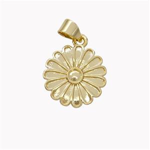 Copper Daisy Pendant Flower Gold Plated, approx 14mm [FN45370]