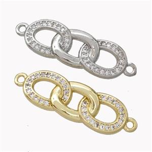 Copper Links Connector Micropave Zirconia Mixed, approx 9-24mm [FN45407]