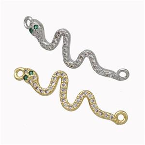 Copper Snake Connector Pave Zirconia Mixed, approx 8-25mm [FN45410]