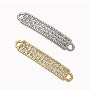 Copper Stick Connector Pave Zirconia Curving Mixed, approx 5-20mm [FN45435]