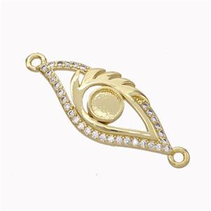 Copper Eye Connector Micropave Zirconia Gold Plated, approx 11-24mm [FN45475]