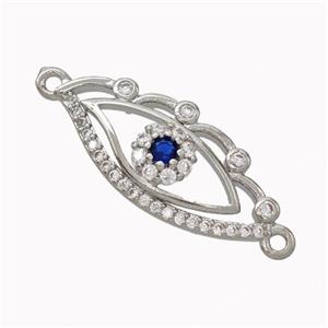 Copper Eye Connector Micropave Zirconia Platinum Plated, approx 11-24mm [FN45480]