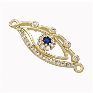 Copper Eye Connector Micropave Zirconia Gold Plated, approx 11-24mm [FN45481]