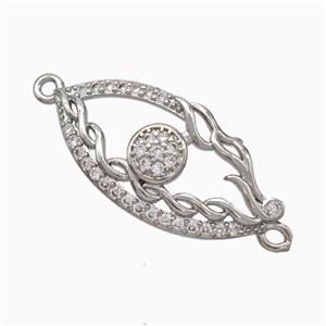 Copper Eye Connector Micropave Zirconia Platinum Plated, approx 13-24mm [FN45483]