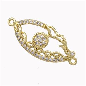 Copper Eye Connector Micropave Zirconia Gold Plated, approx 13-24mm [FN45484]