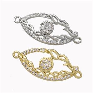 Copper Eye Connector Micropave Zirconia Mixed, approx 13-24mm [FN45485]