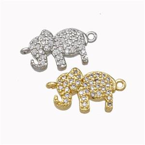 Copper Elephant Connector Micropave Zirconia Mixed, approx 9-12mm [FN45500]