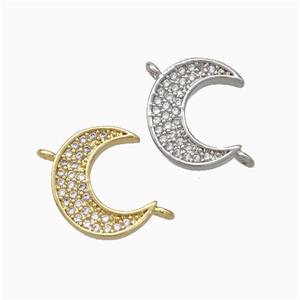 Copper Moon Connector Micropave Zirconia Mixed, approx 11-13mm [FN45512]