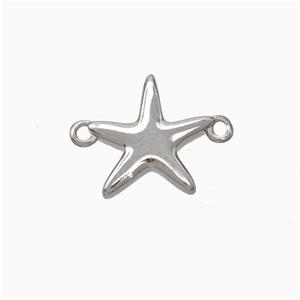 Copper Starfish Connector Platinum Plated, approx 12mm [FN45516]