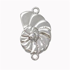 Nautilus Charms Copper Spiral Connector Shell Platinum Plated, approx 11-16mm [FN45522]