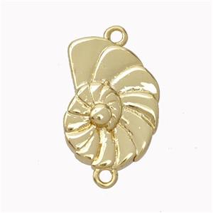 Nautilus Charms Copper Spiral Connector Shell Gold Plated, approx 11-16mm [FN45523]