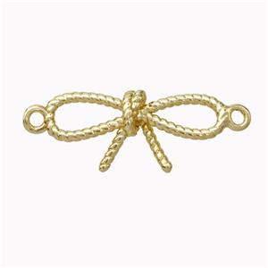 Copper Bowknot Connector Gold Plated, approx 9-20mm [FN45570]