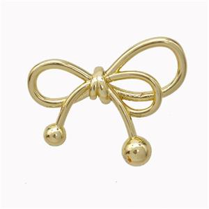 Copper Bowknot Pendant Gold Plated, approx 18-22mm [FN45571]