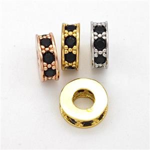 Copper Heishi Spacer Beads Micropave Zirconia Mixed, approx 7mm, 2mm hole [FN45599]