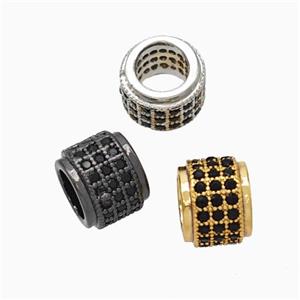Copper Wheel Beads Pave Zirconia Large Hole Rondelle Mixed, approx 8mm, 5mm hole [FN45623]