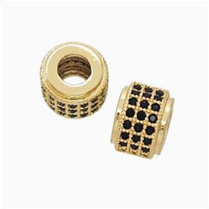Copper Wheel Beads Pave Zirconia Large Hole Gold Plated, approx 9mm, 4mm hole [FN45625]