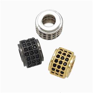 Copper Wheel Beads Pave Zirconia Large Hole Rondelle Mixed, approx 9mm, 4mm hole [FN45627]