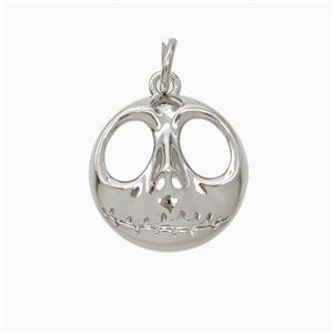 Halloween Mask Charms Copper Pendant Platinum Plated, approx 14-15mm [FN45789]