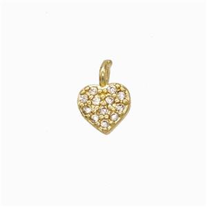 Copper Heart Pendant Micropave Zirconia Gold Plated, approx 5mm [FN45820]