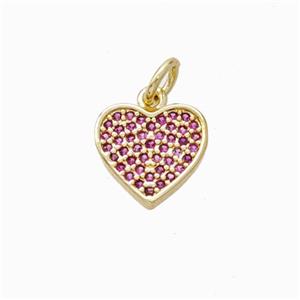 Copper Heart Pendant Micropave Zirconia Gold Plated, approx 10.5mm [FN45823]