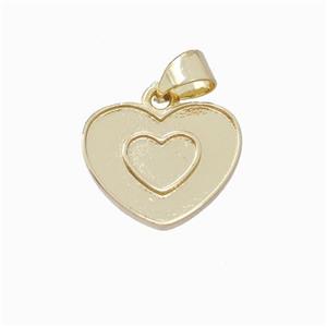 Copper Heart Pendant Double Gold Plated, approx 12-15mm [FN45827]