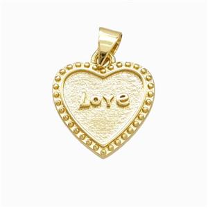 Copper Heart Pendant Love Gold Plated, approx 15mm [FN45830]