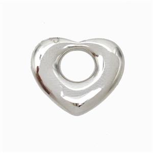 Copper Heart Pendant Platinum Plated, approx 15-18mm [FN45833]
