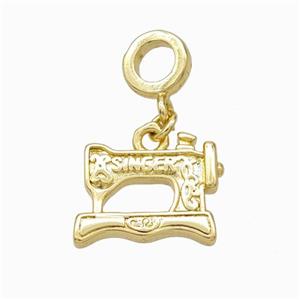 Sewing Charms Copper Pendant Gold Plated, approx 12-15mm, 8mm [FN45842]