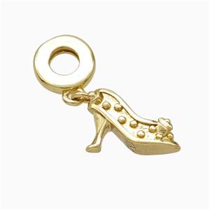 High Heels Charms Copper Shoe Pendant Gold Plated, approx 10-14mm, 10mm [FN45843]