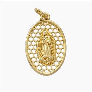 Jesus Charms Copper Pendant Gold Plated, approx 12.5-17.5mm [FN45850]