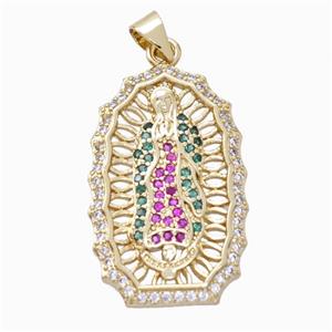 Jesus Charms Copper Pendant Micropave Zirconia Gold Plated, approx 18-28mm [FN45917]