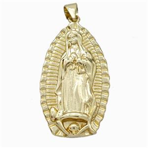 Virgin Mary Charms Copper Pendant Gold Plated, approx 18-30mm [FN45961]