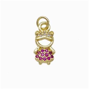 Copper Girl Kids Pendant Pave Zirconia Gold Plated, approx 7-12mm [FN46053]